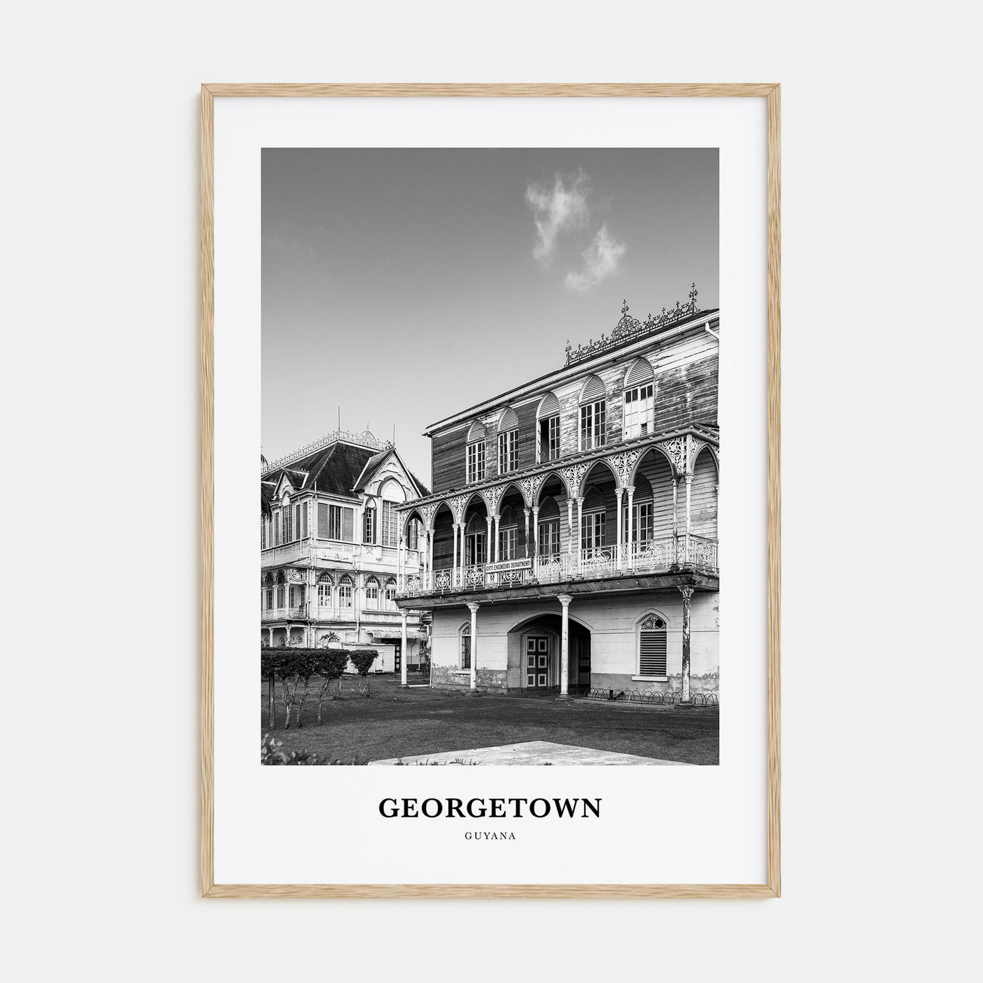 Georgetown, Guyana Portrait B&W Poster