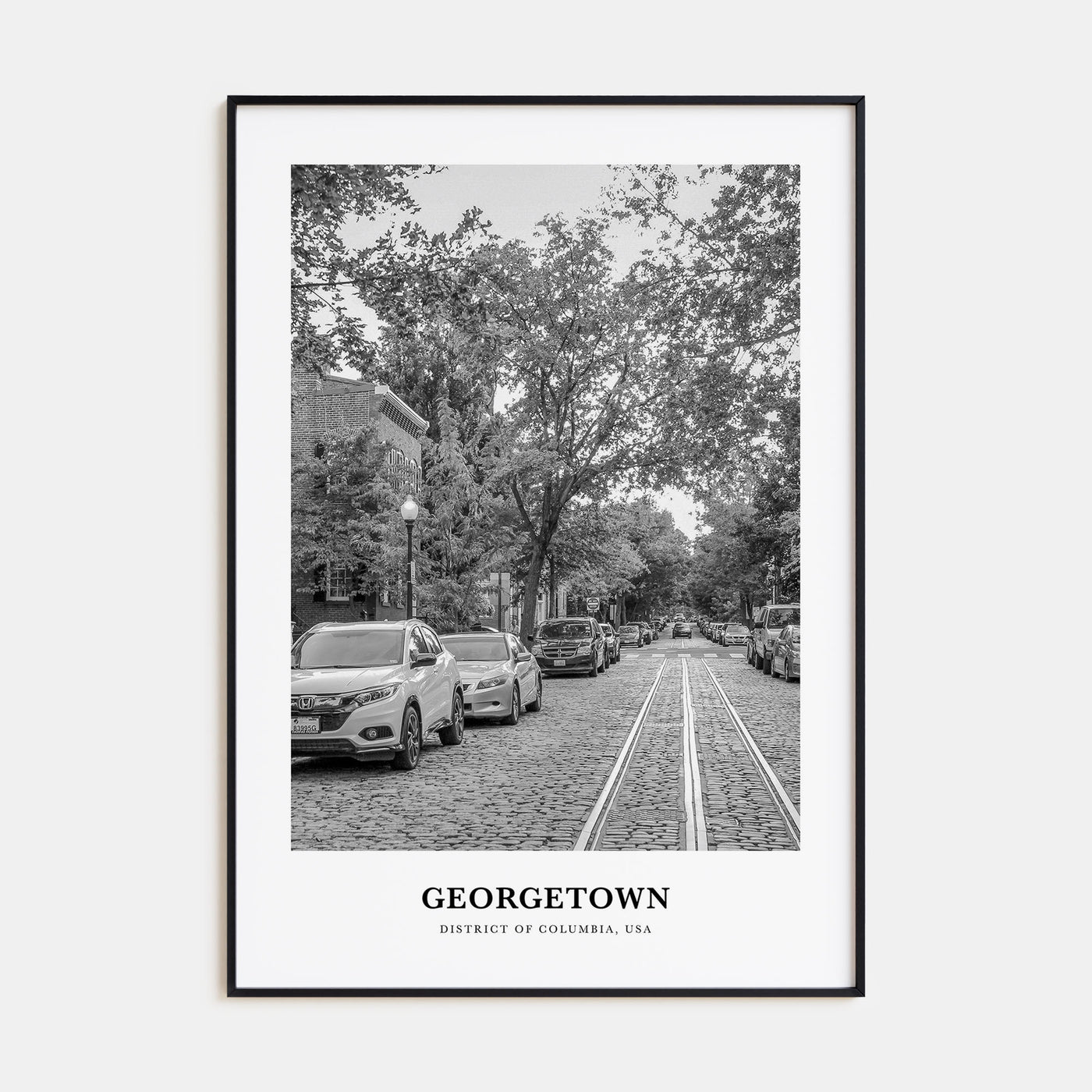 Georgetown, Washington DC Portrait B&W Poster