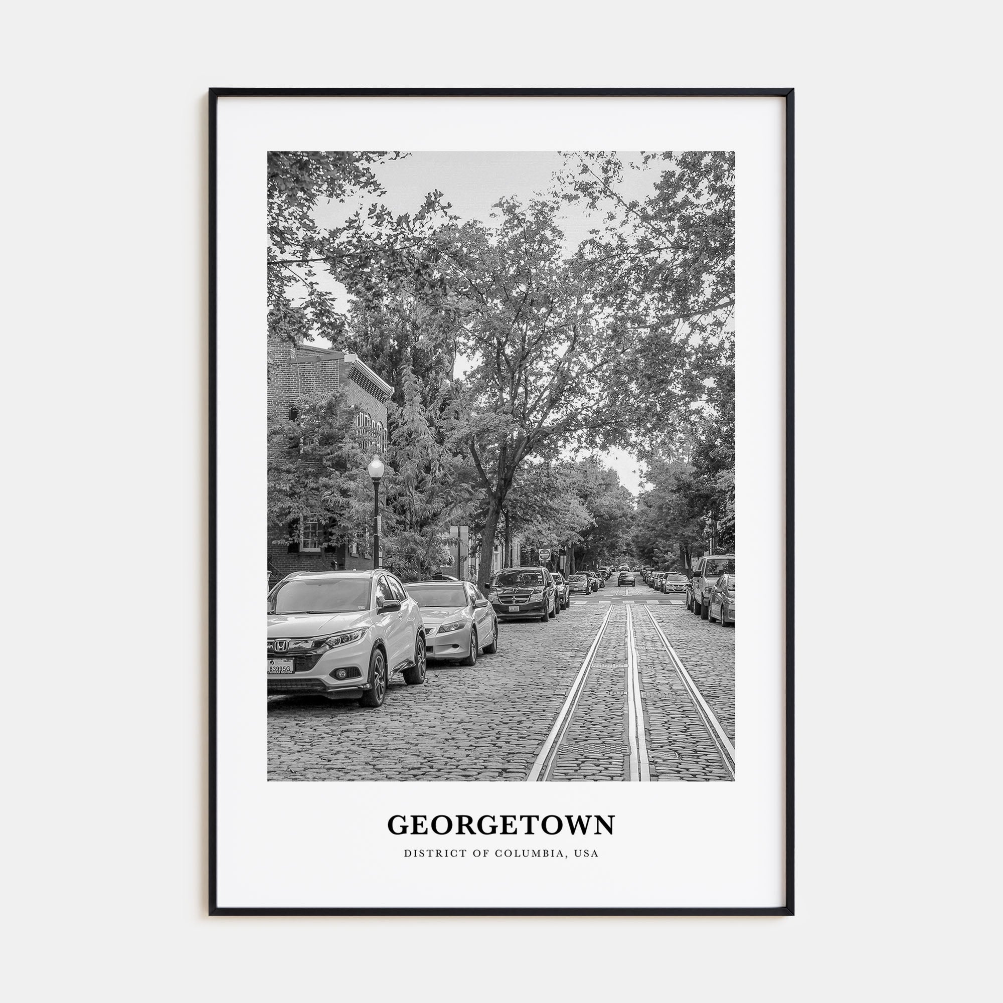 Georgetown, Washington DC Portrait B&W Poster