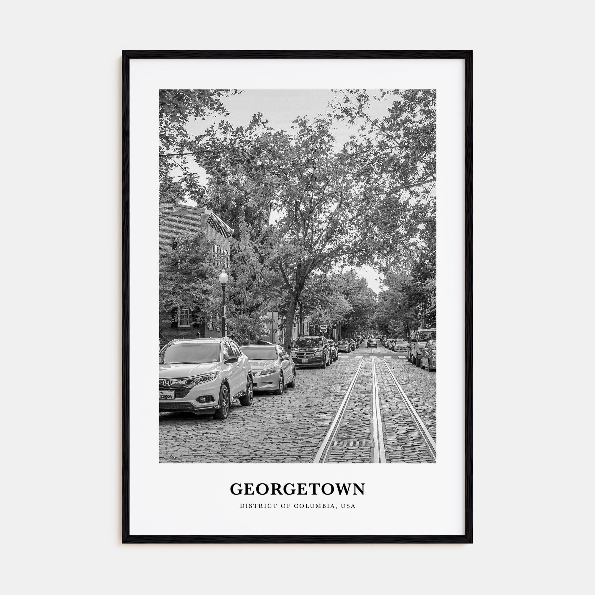 Georgetown, Washington DC Portrait B&W Poster