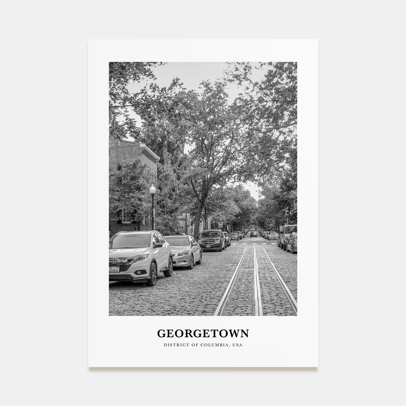 Georgetown, Washington DC Portrait B&W Poster