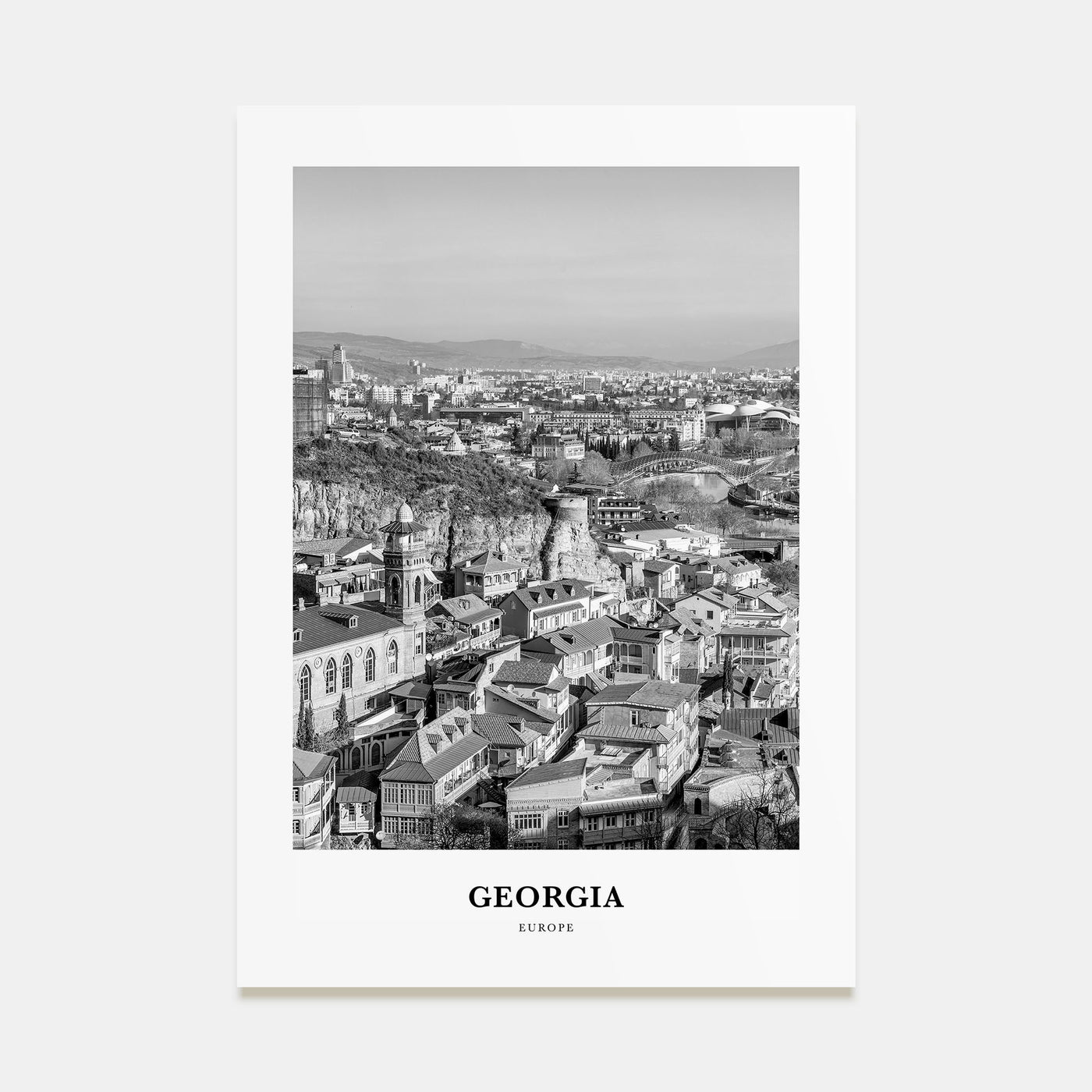 Georgia (Country) Portrait B&W Poster