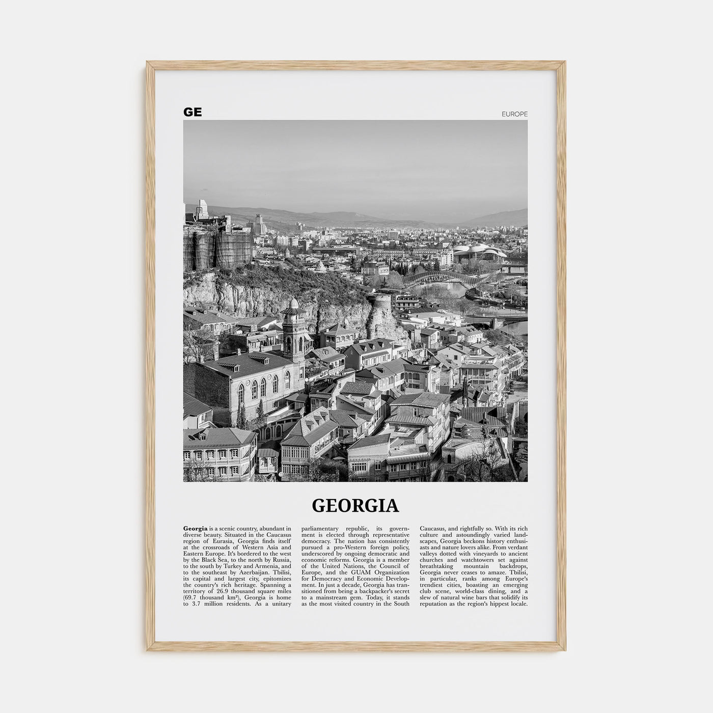 Georgia (Country) Travel B&W Poster