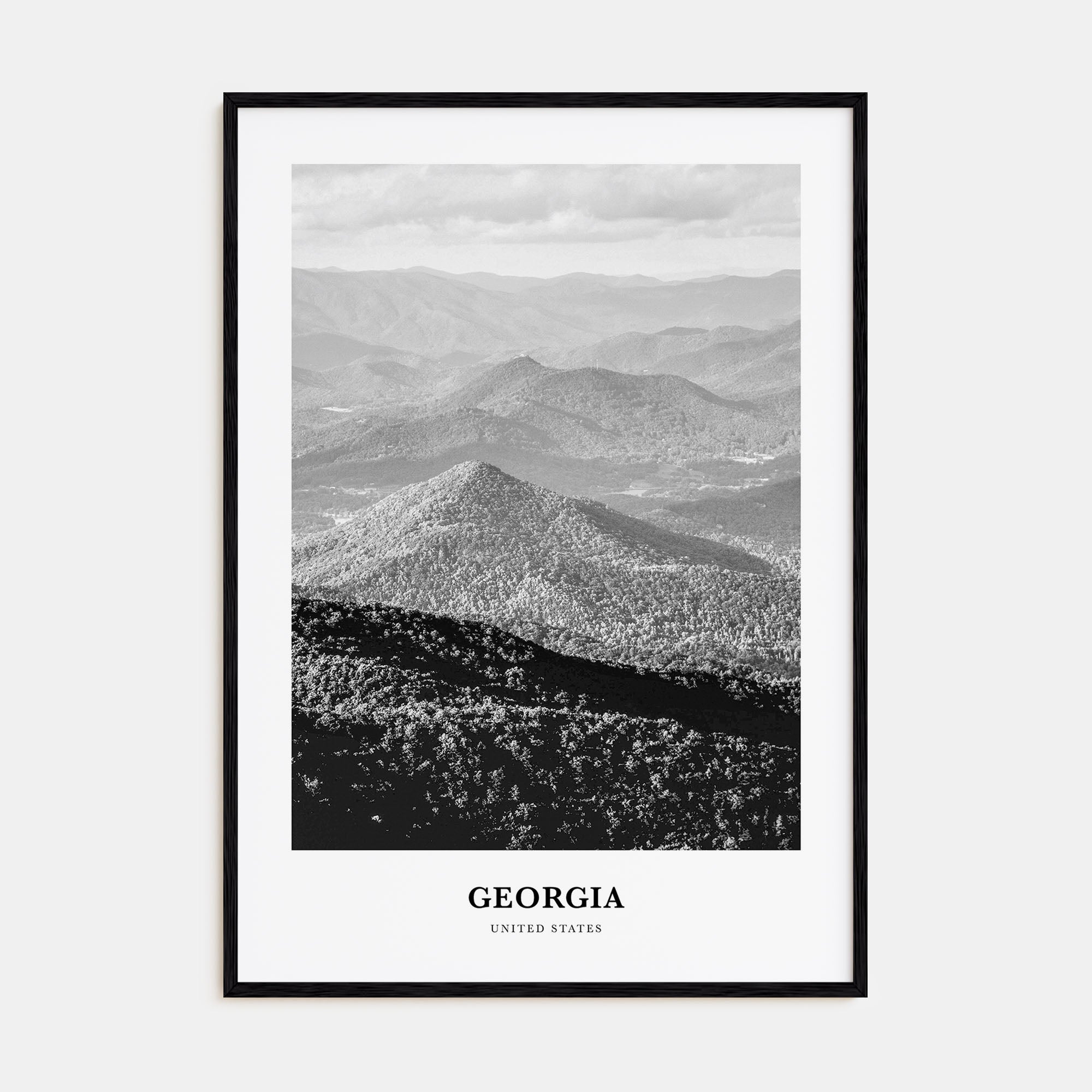 Georgia, United States Portrait B&W Poster