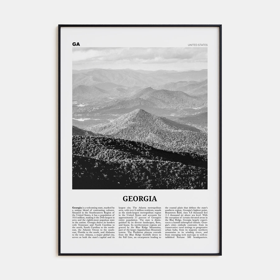 Georgia, United States Travel B&W No 1 Poster