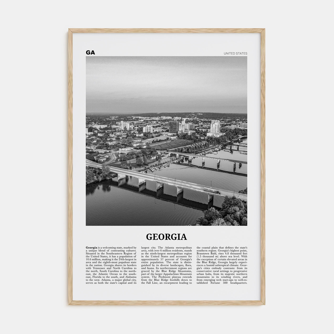 Georgia, United States Travel B&W No 2 Poster