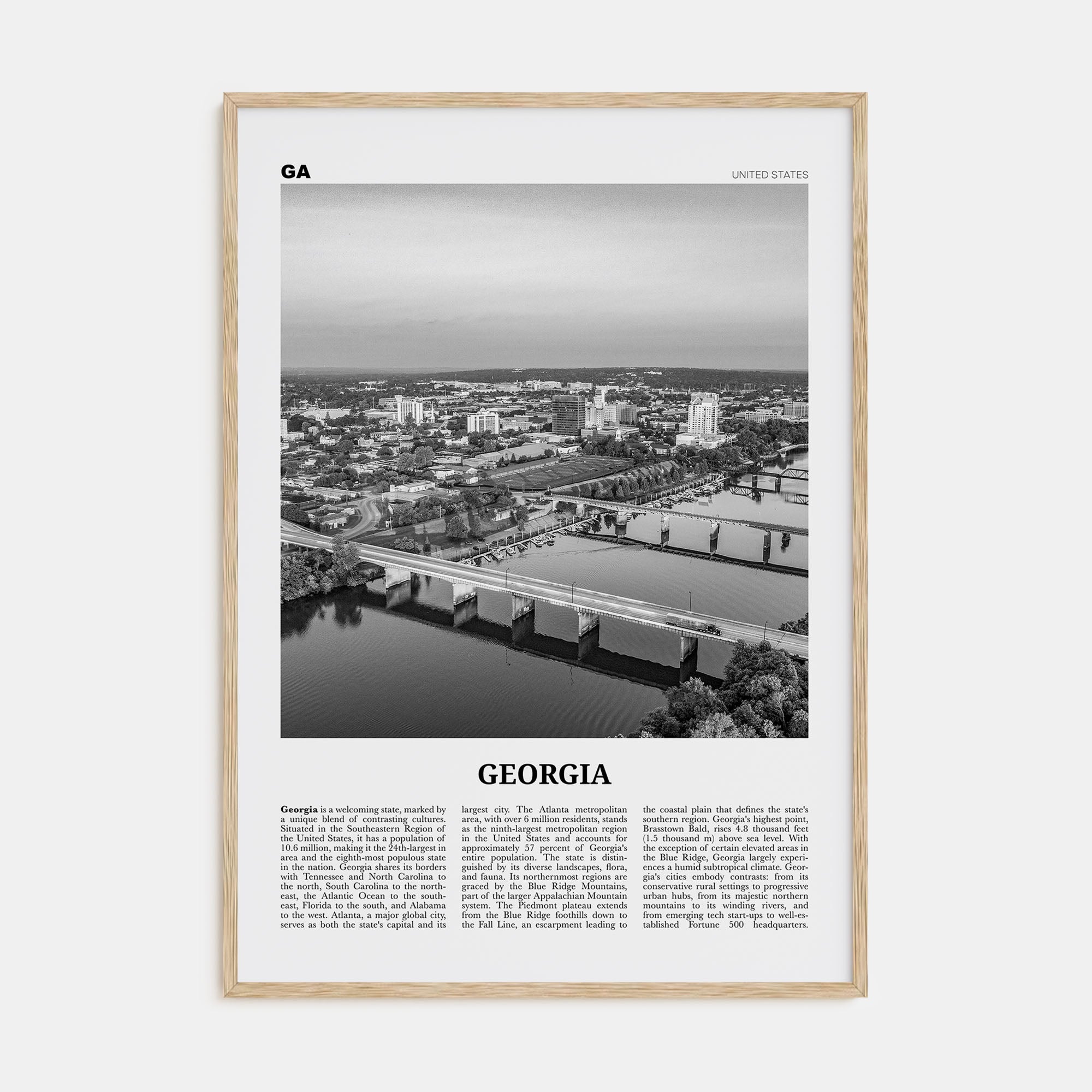 Georgia, United States Travel B&W No 2 Poster