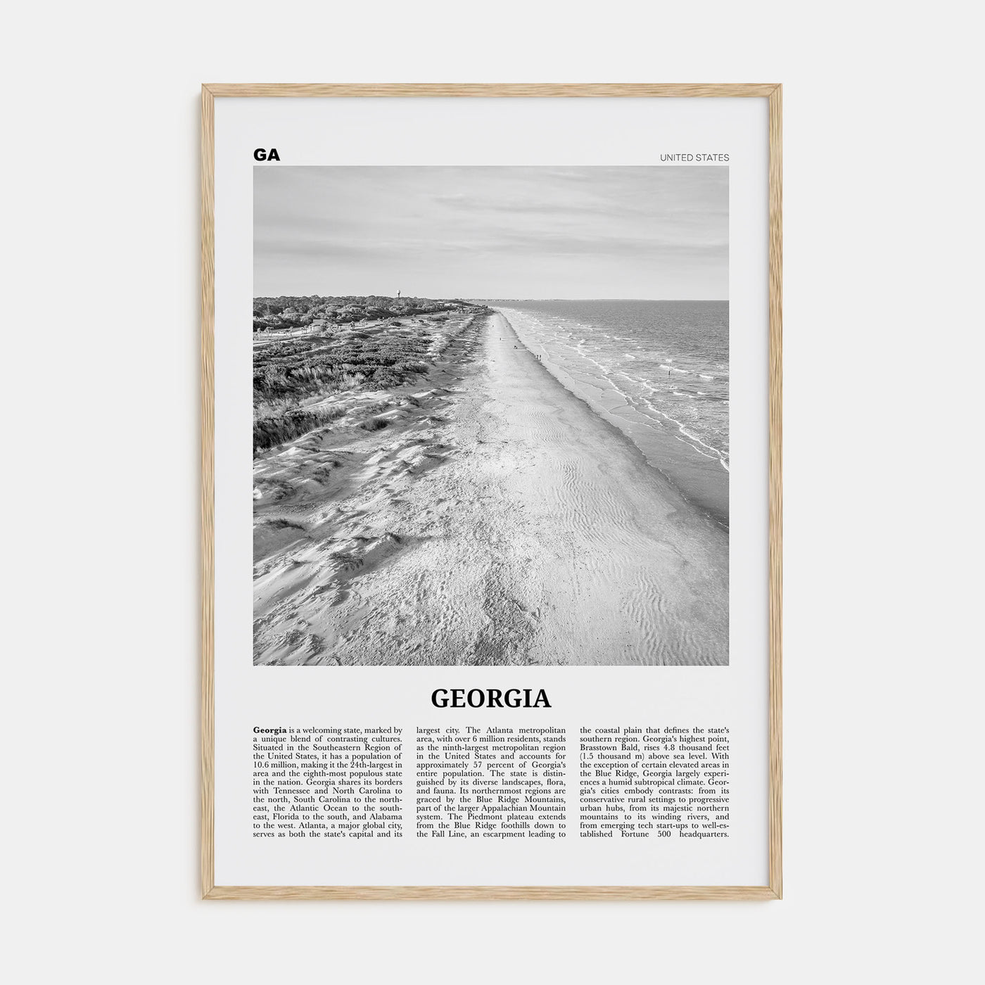 Georgia, United States Travel B&W No 3 Poster