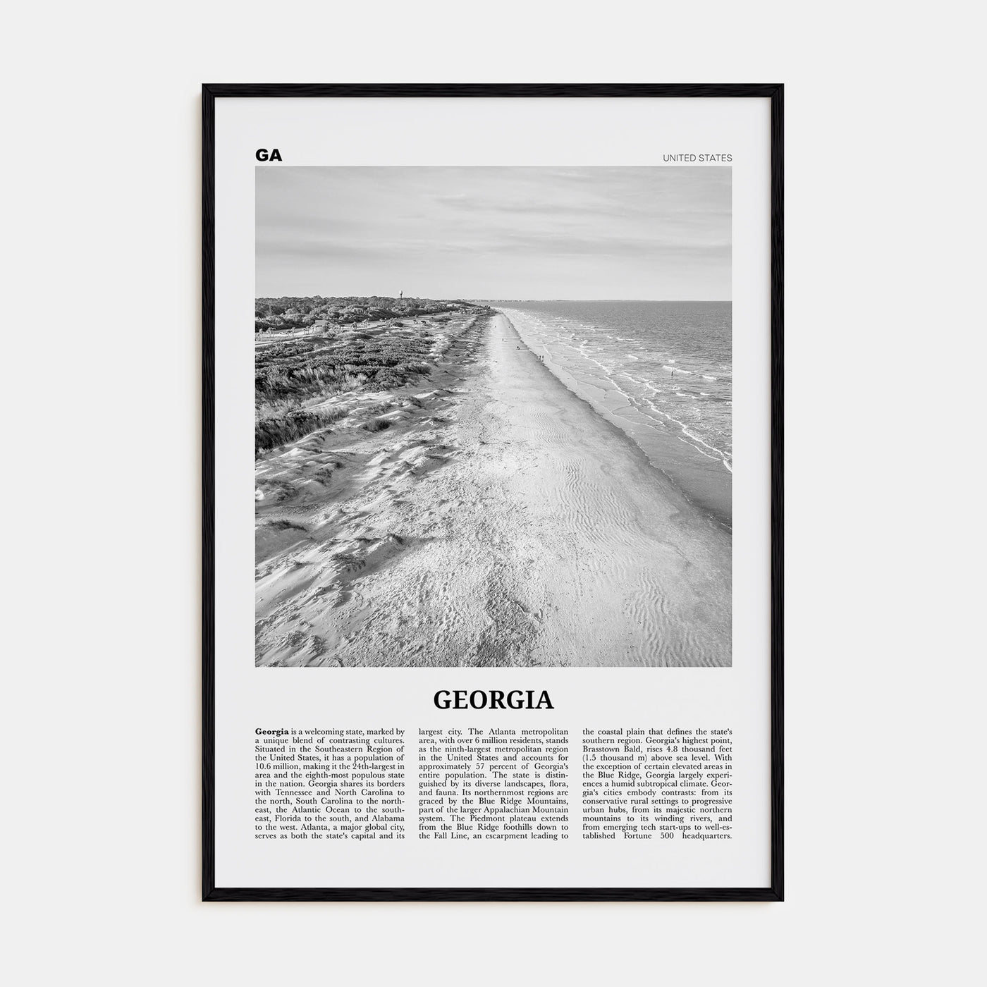 Georgia, United States Travel B&W No 3 Poster