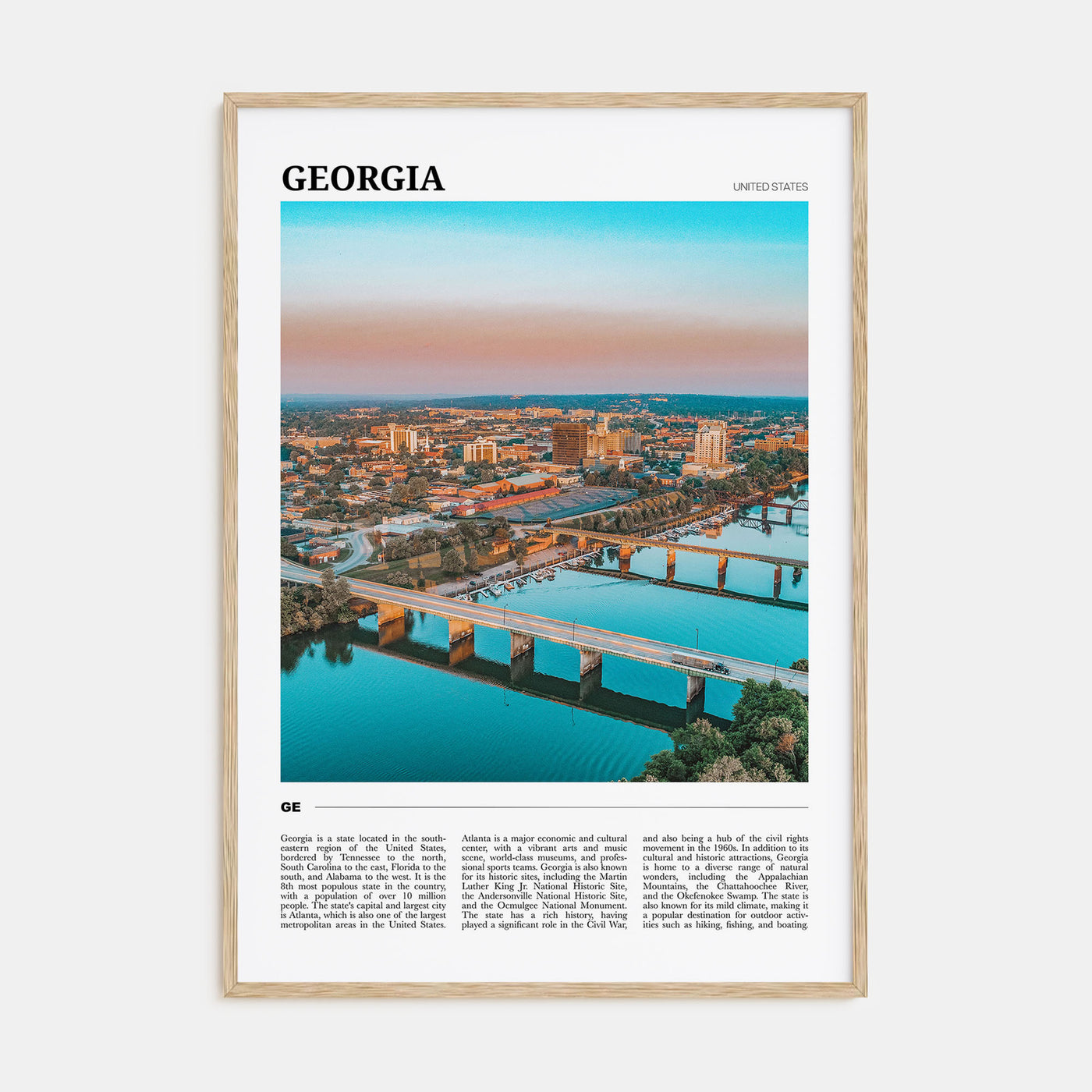 Georgia, United States Travel Color Poster