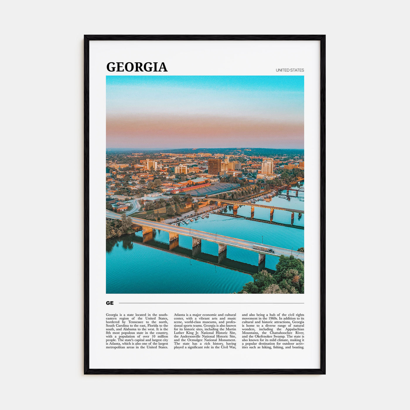 Georgia, United States Travel Color Poster