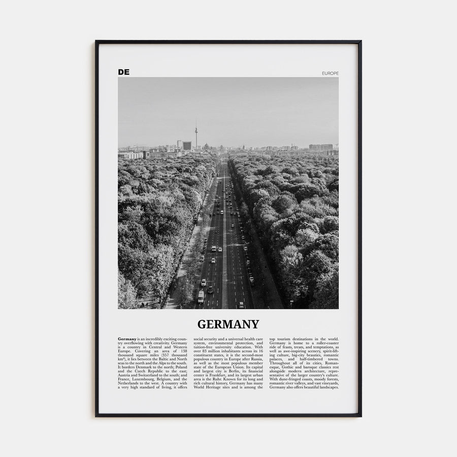 Germany Travel B&W Poster