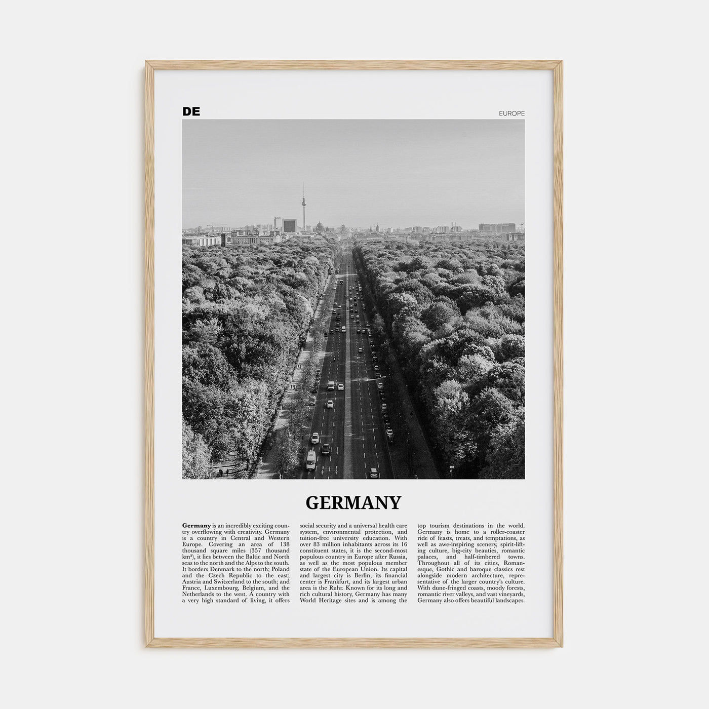 Germany Travel B&W Poster