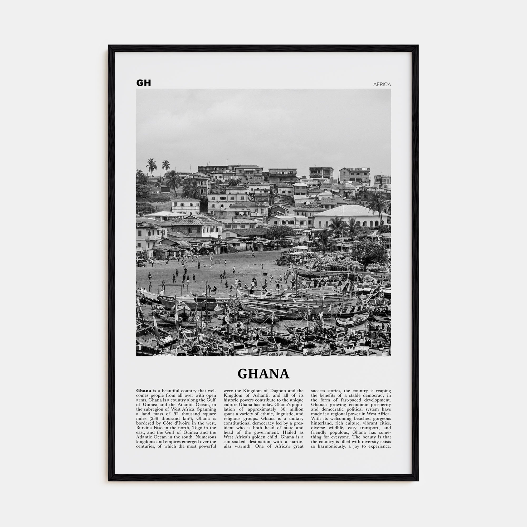 Ghana Travel B&W No 1 Poster