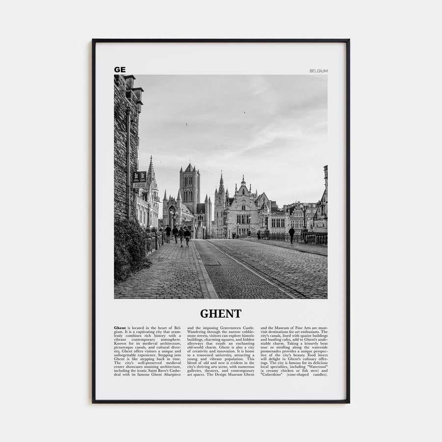 Ghent Travel B&W Poster