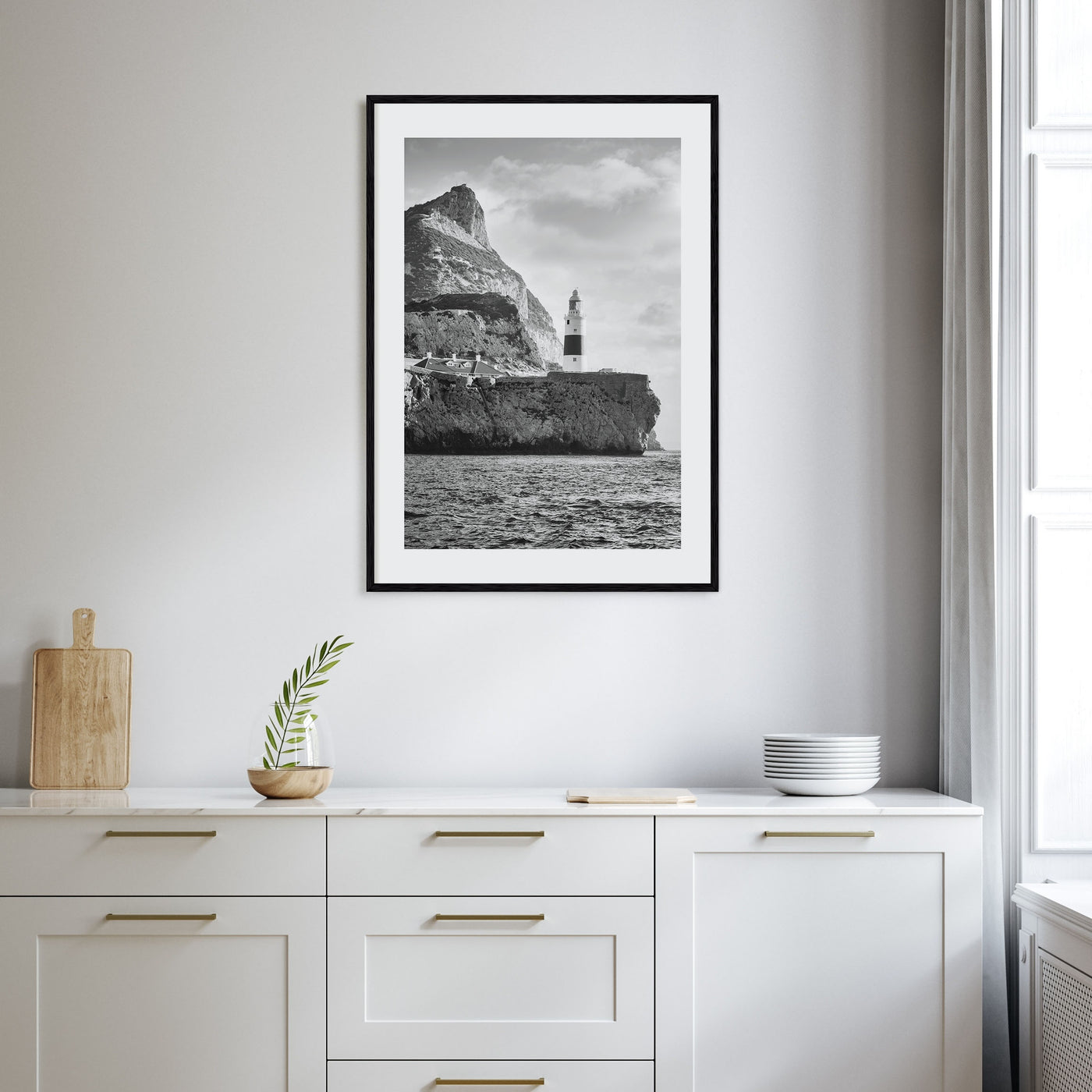Gibraltar Photo B&W Poster