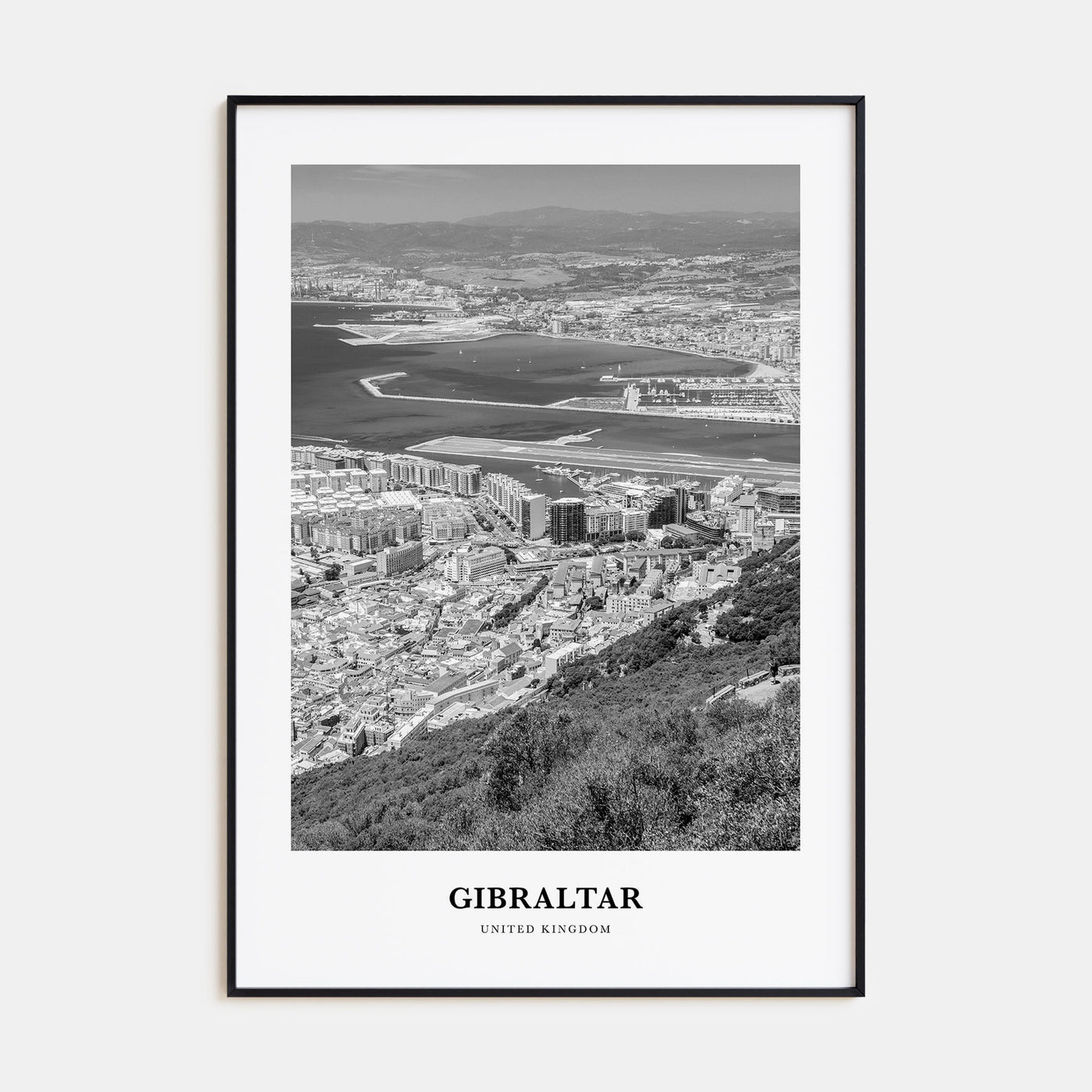Gibraltar Portrait B&W Poster
