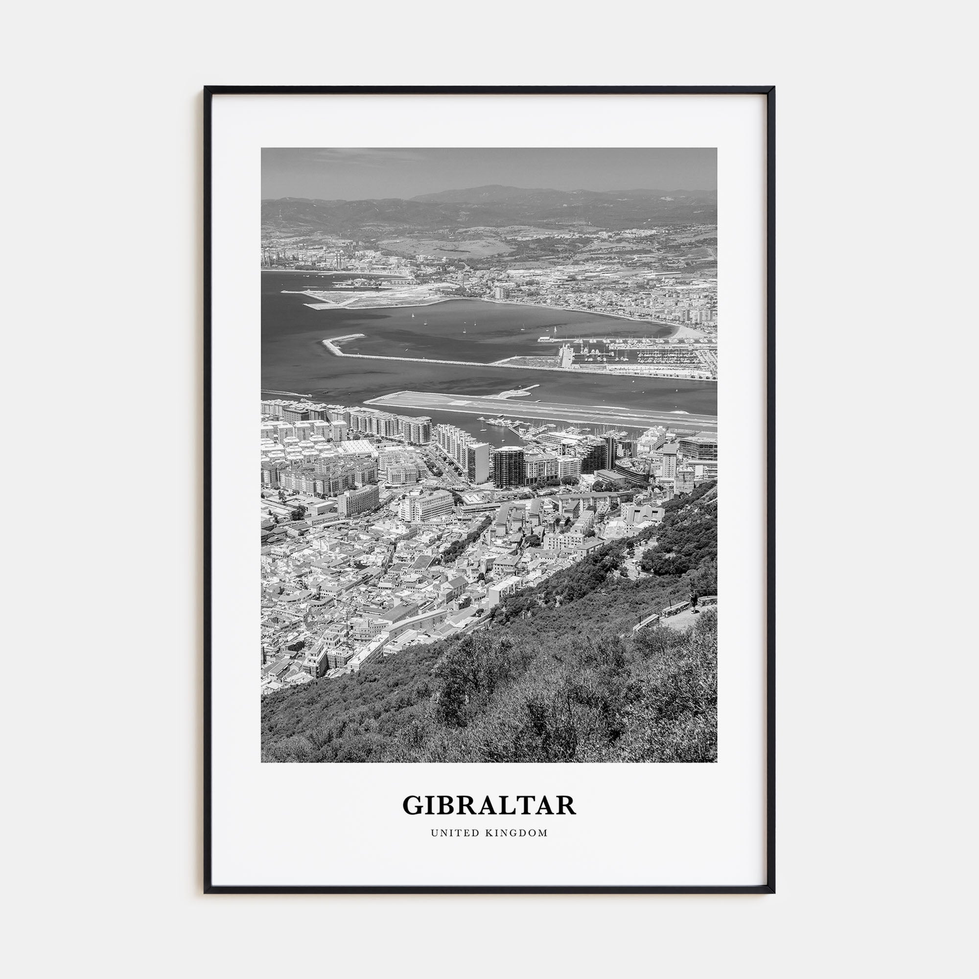 Gibraltar Portrait B&W Poster