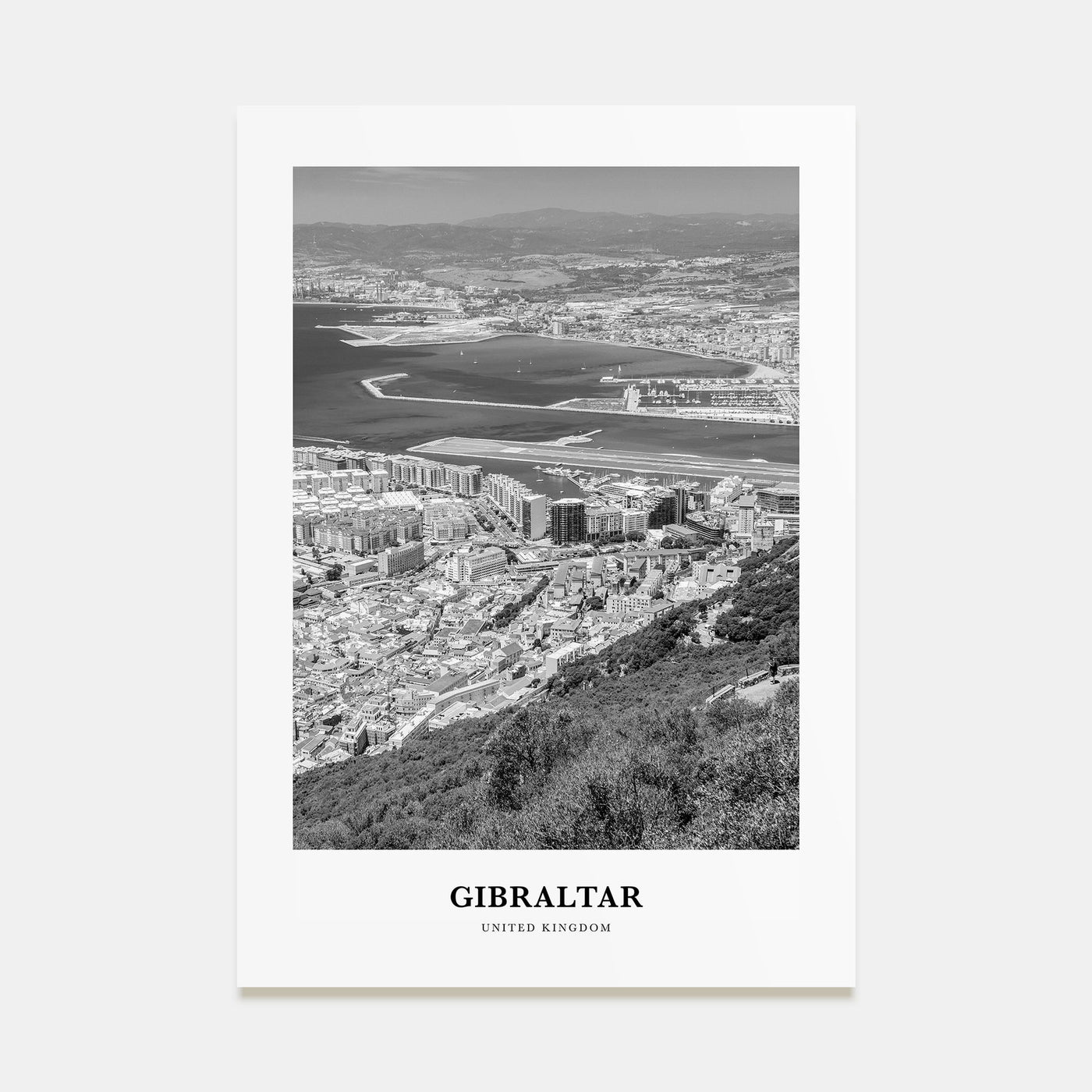 Gibraltar Portrait B&W Poster