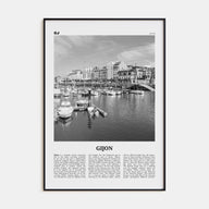 Gijon Travel B&W Poster