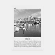 Gijon Travel B&W Poster