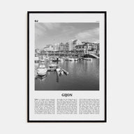 Gijon Travel B&W Poster