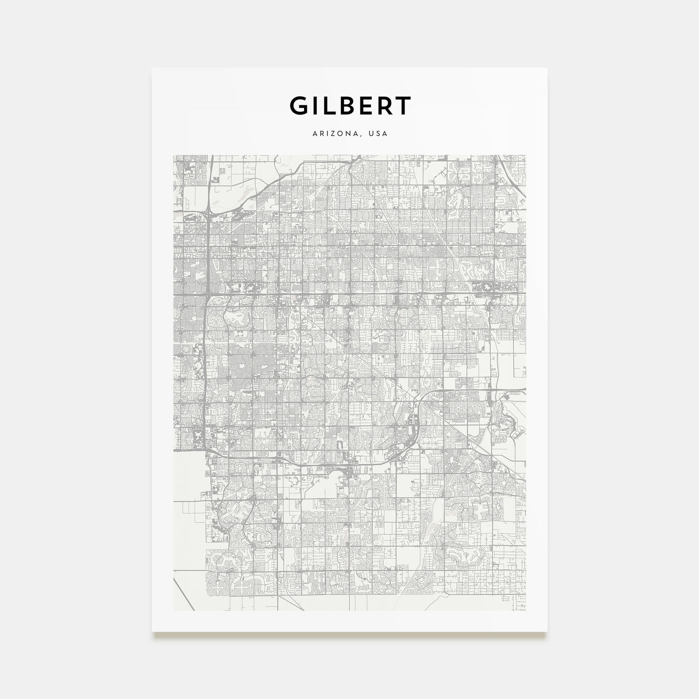 Gilbert Map Portrait Poster