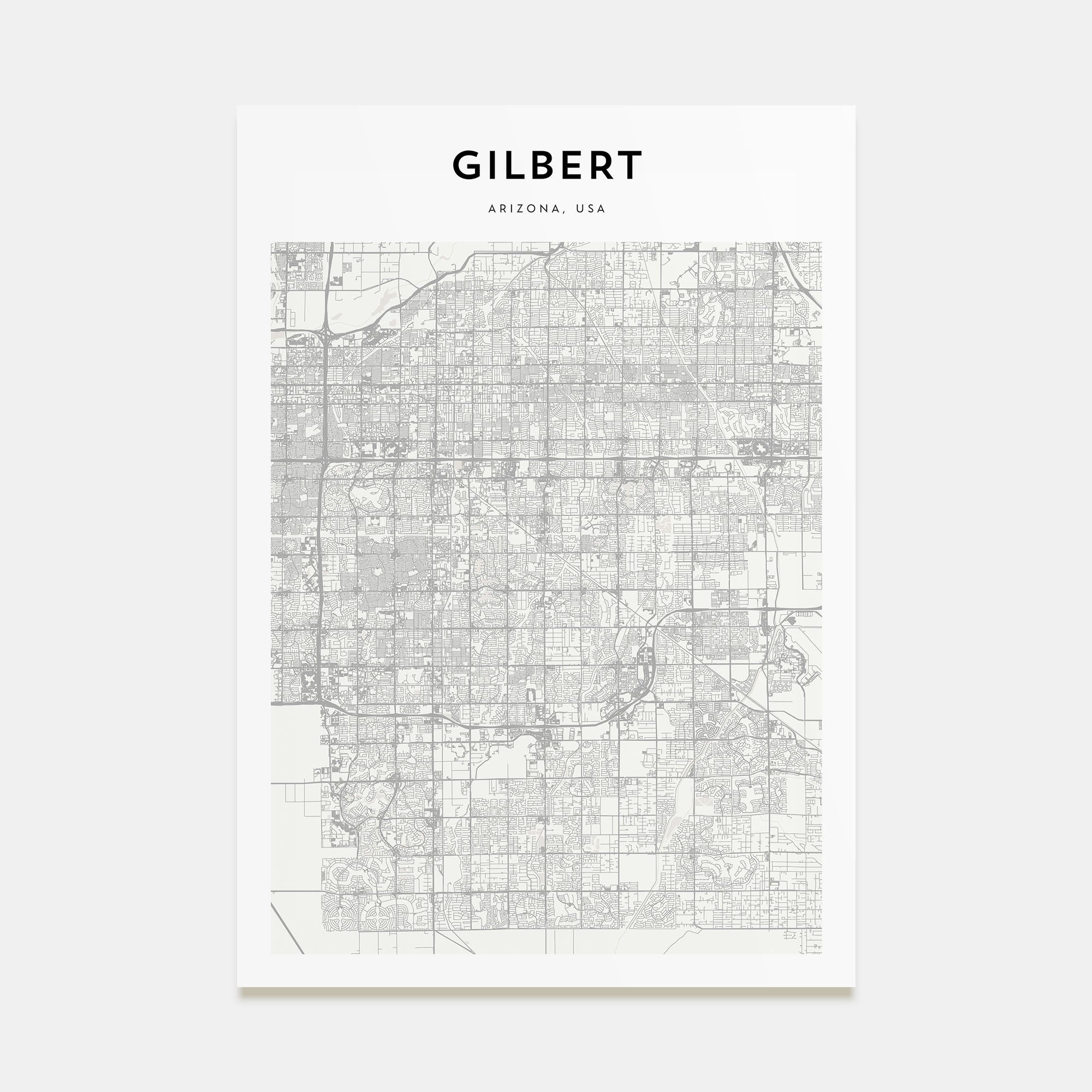 Gilbert Map Portrait Poster