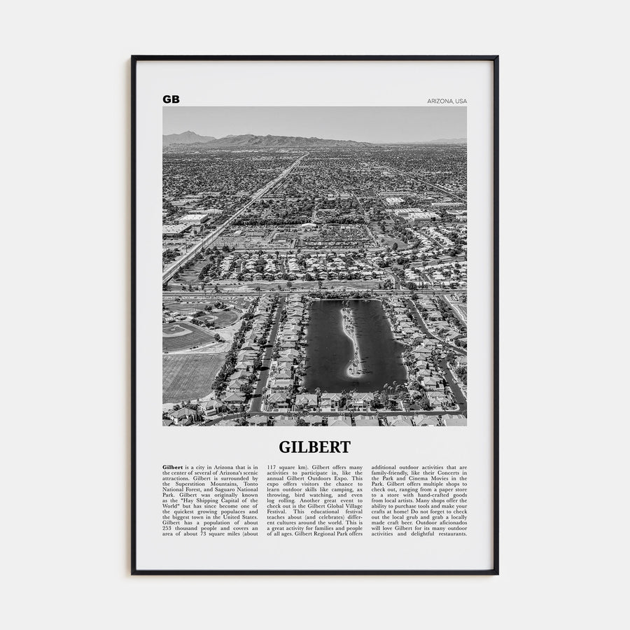 Gilbert Travel B&W Poster