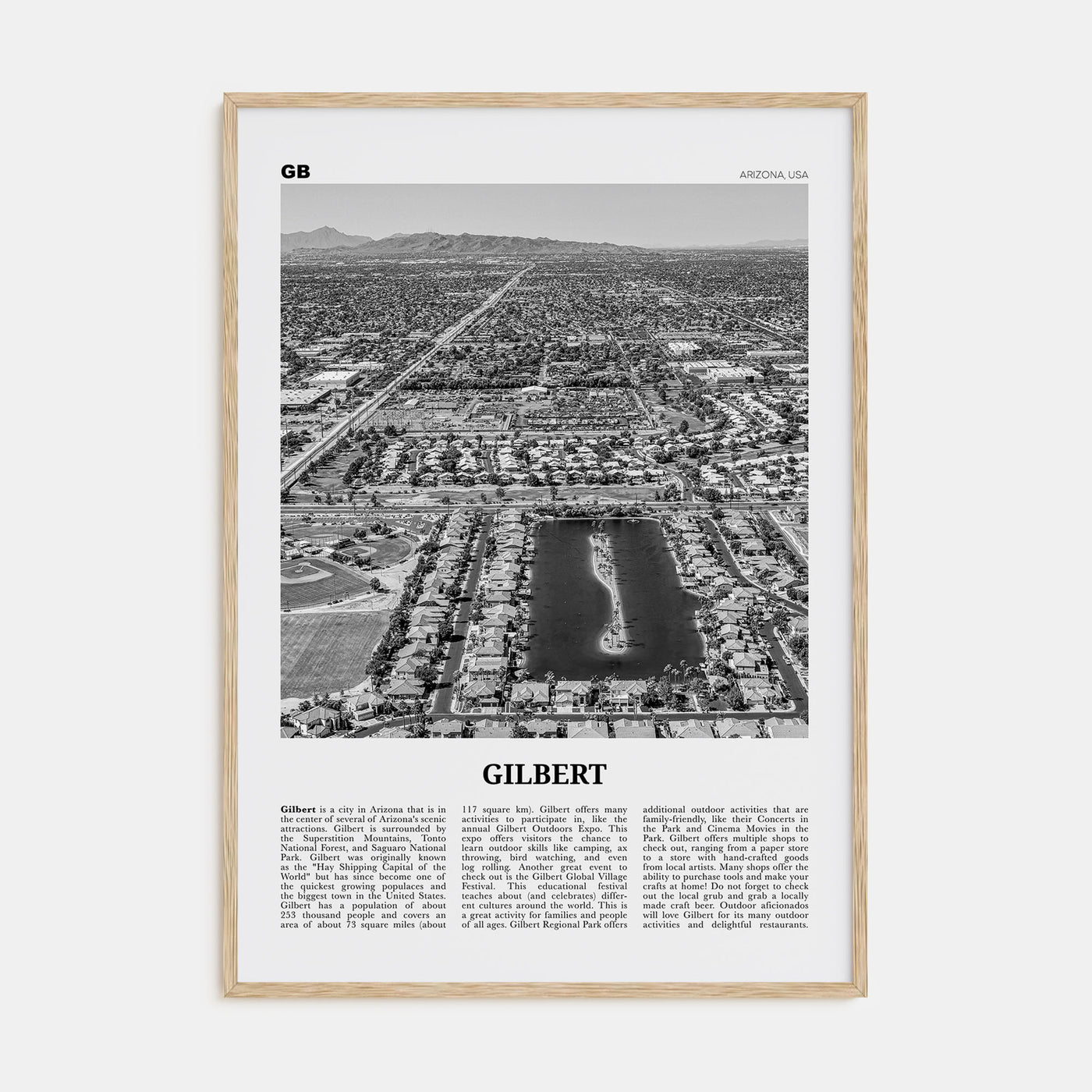 Gilbert Travel B&W Poster