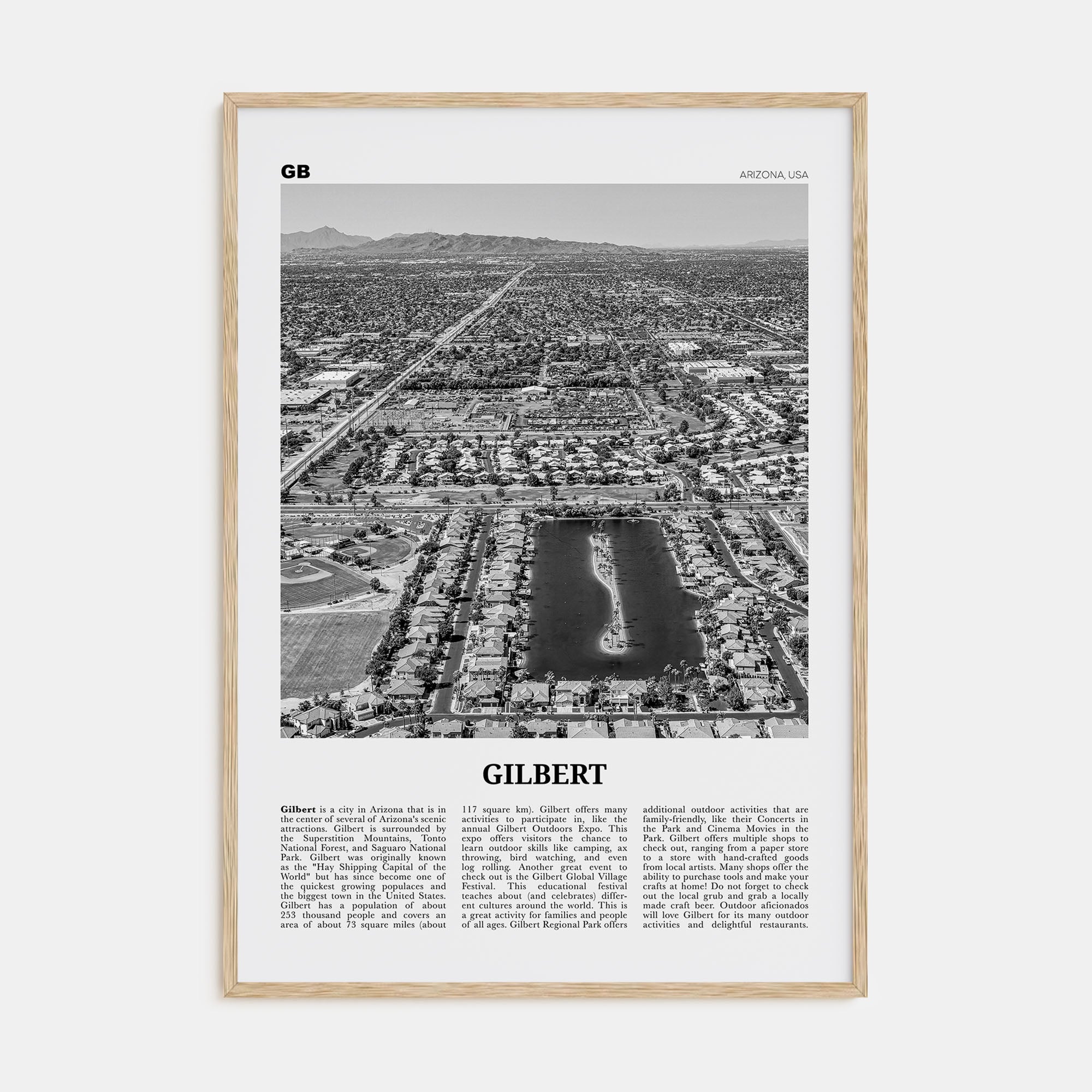 Gilbert Travel B&W Poster