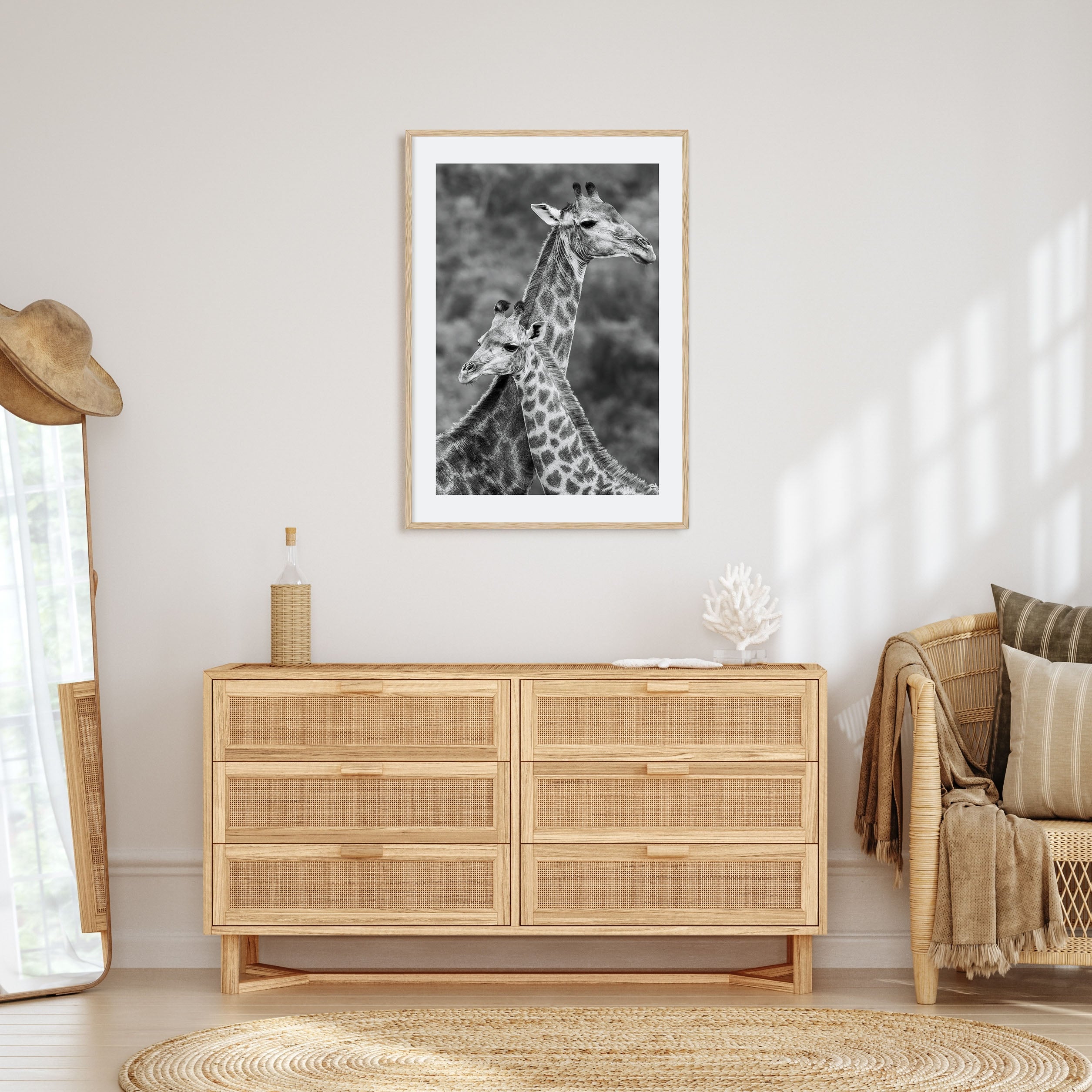 Giraffe Photo B&W No 2 Poster