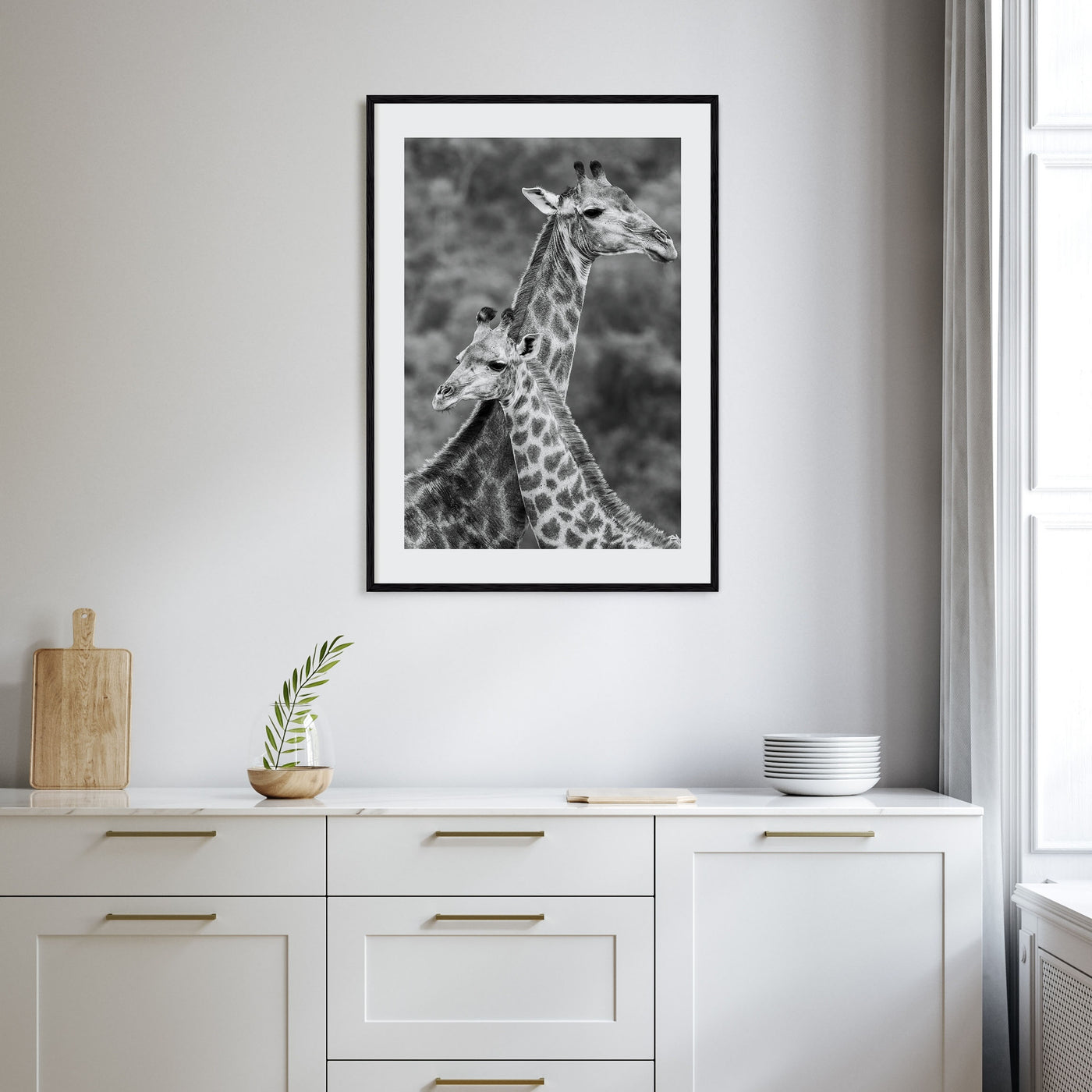 Giraffe Photo B&W No 2 Poster