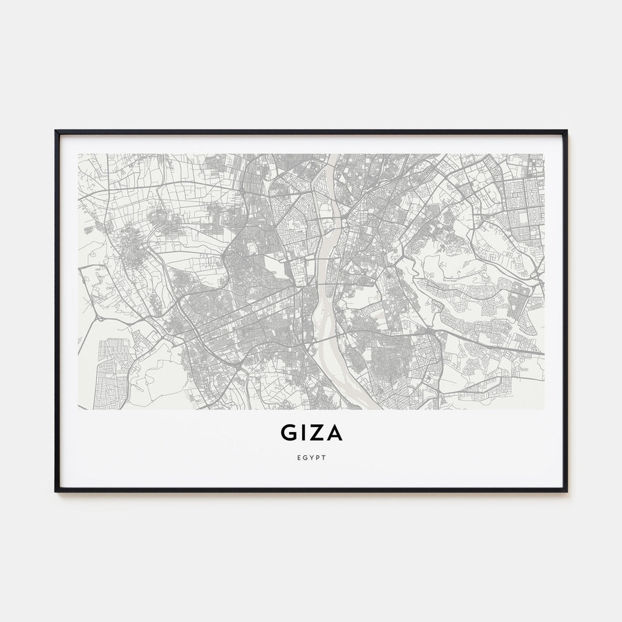 Giza Map Landscape Poster