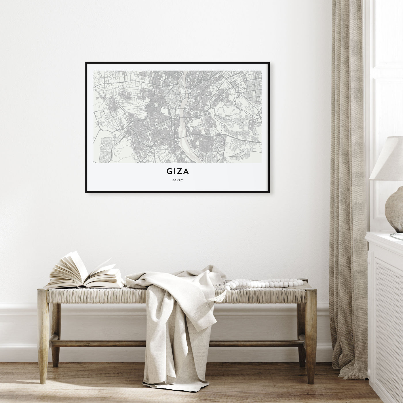 Giza Map Landscape Poster