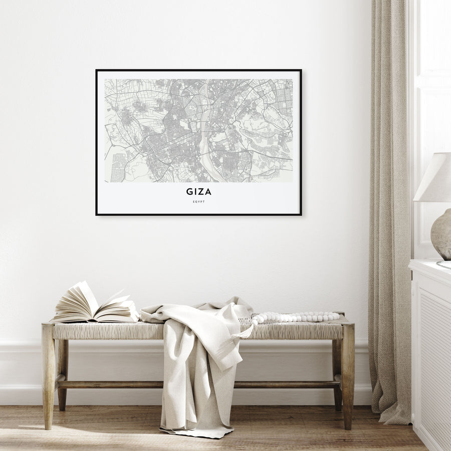 Giza Map Landscape Poster