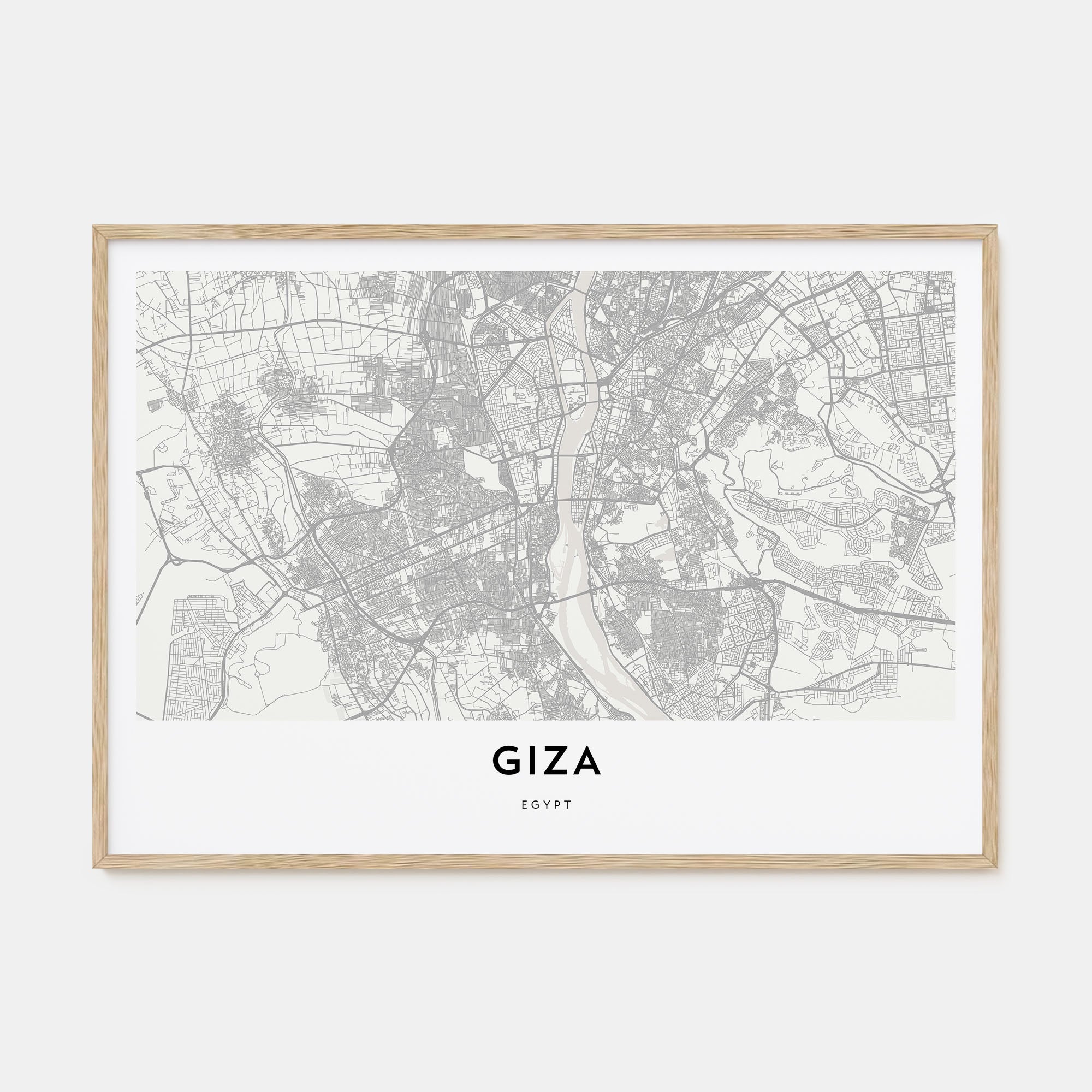 Giza Map Landscape Poster