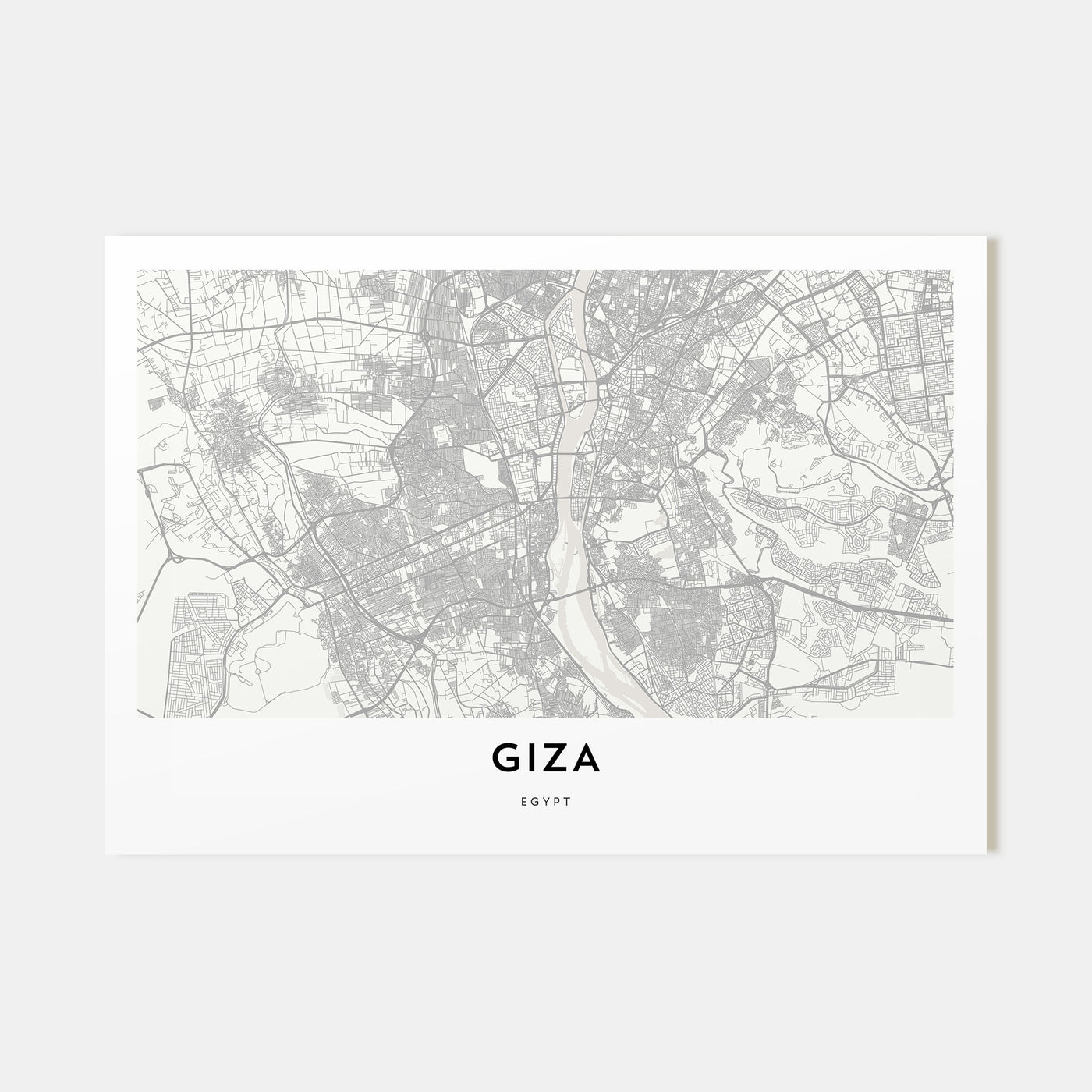 Giza Map Landscape Poster