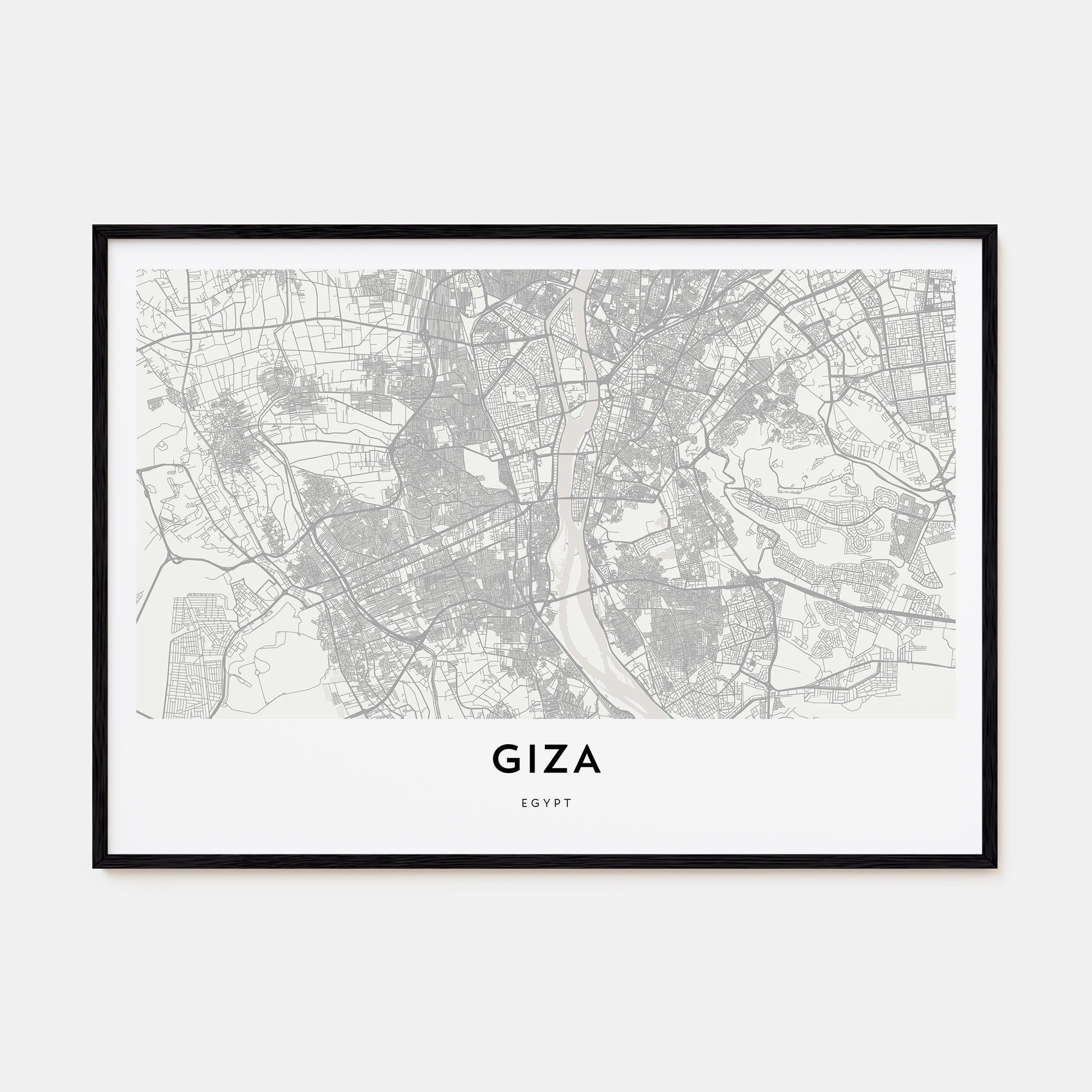 Giza Map Landscape Poster