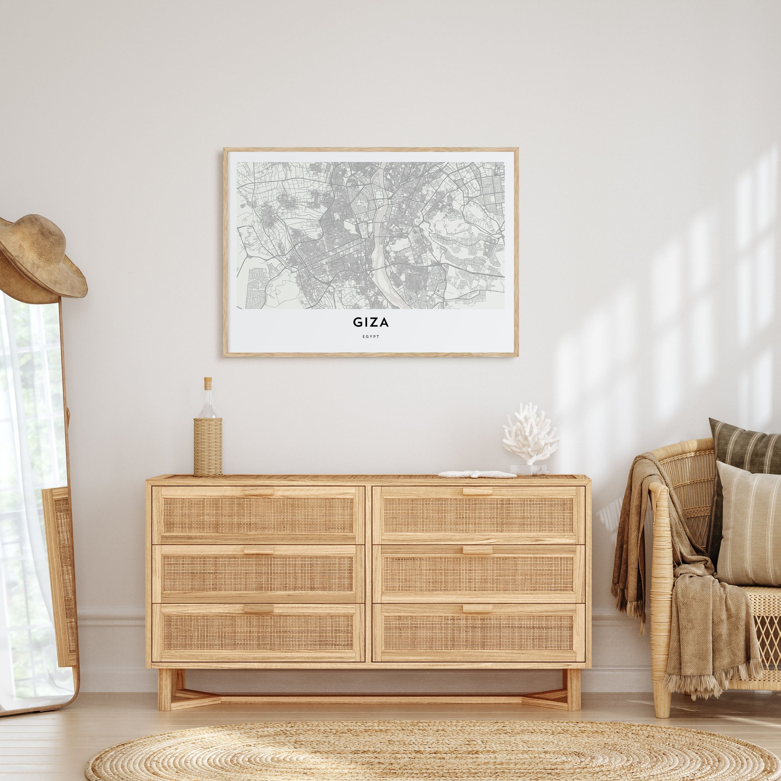 Giza Map Landscape Poster