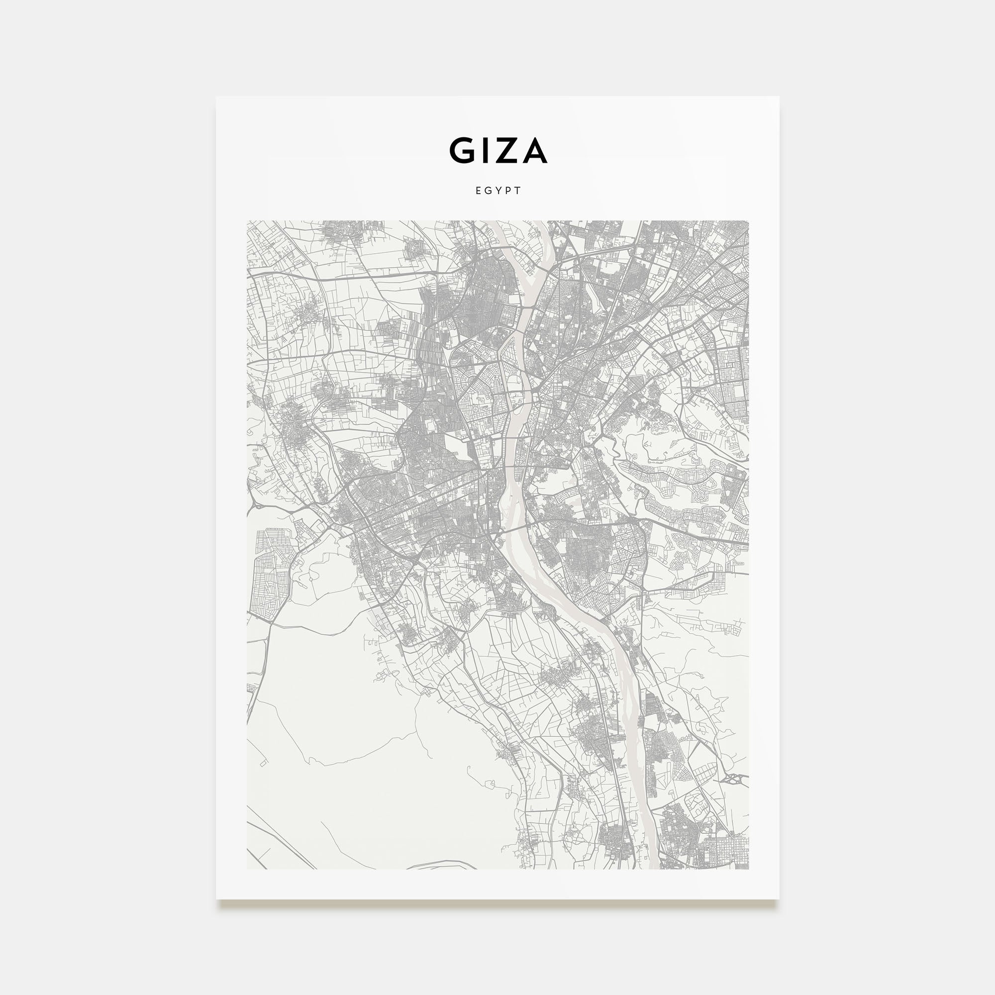 Giza Map Portrait Poster