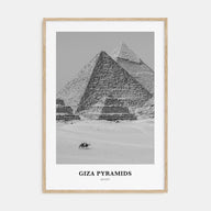 Giza Pyramids Portrait B&W Poster