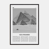 Giza Pyramids Travel B&W Poster