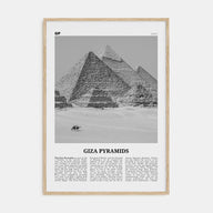 Giza Pyramids Travel B&W Poster