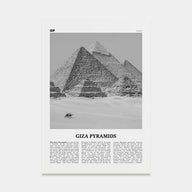 Giza Pyramids Travel B&W Poster