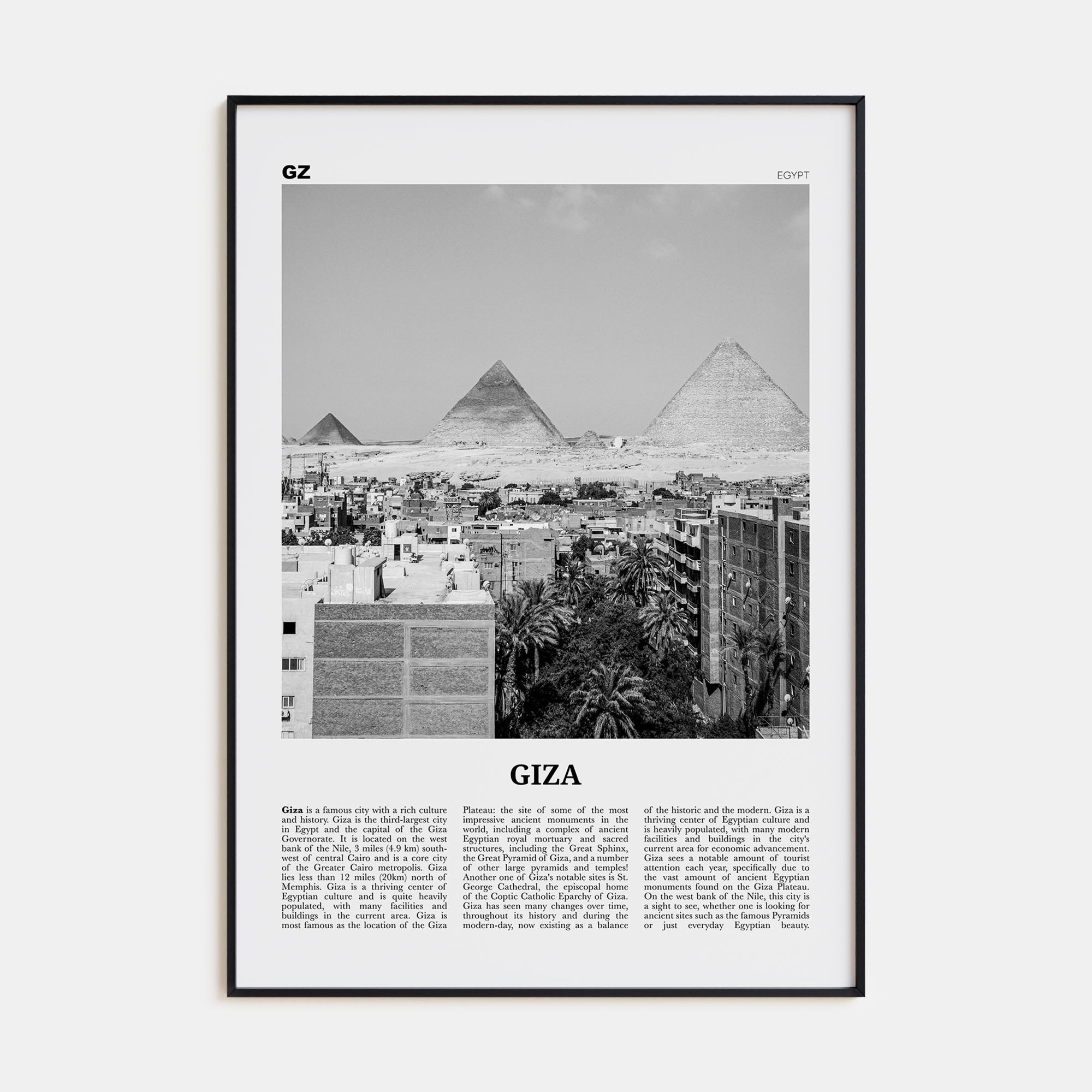Giza Travel B&W Poster