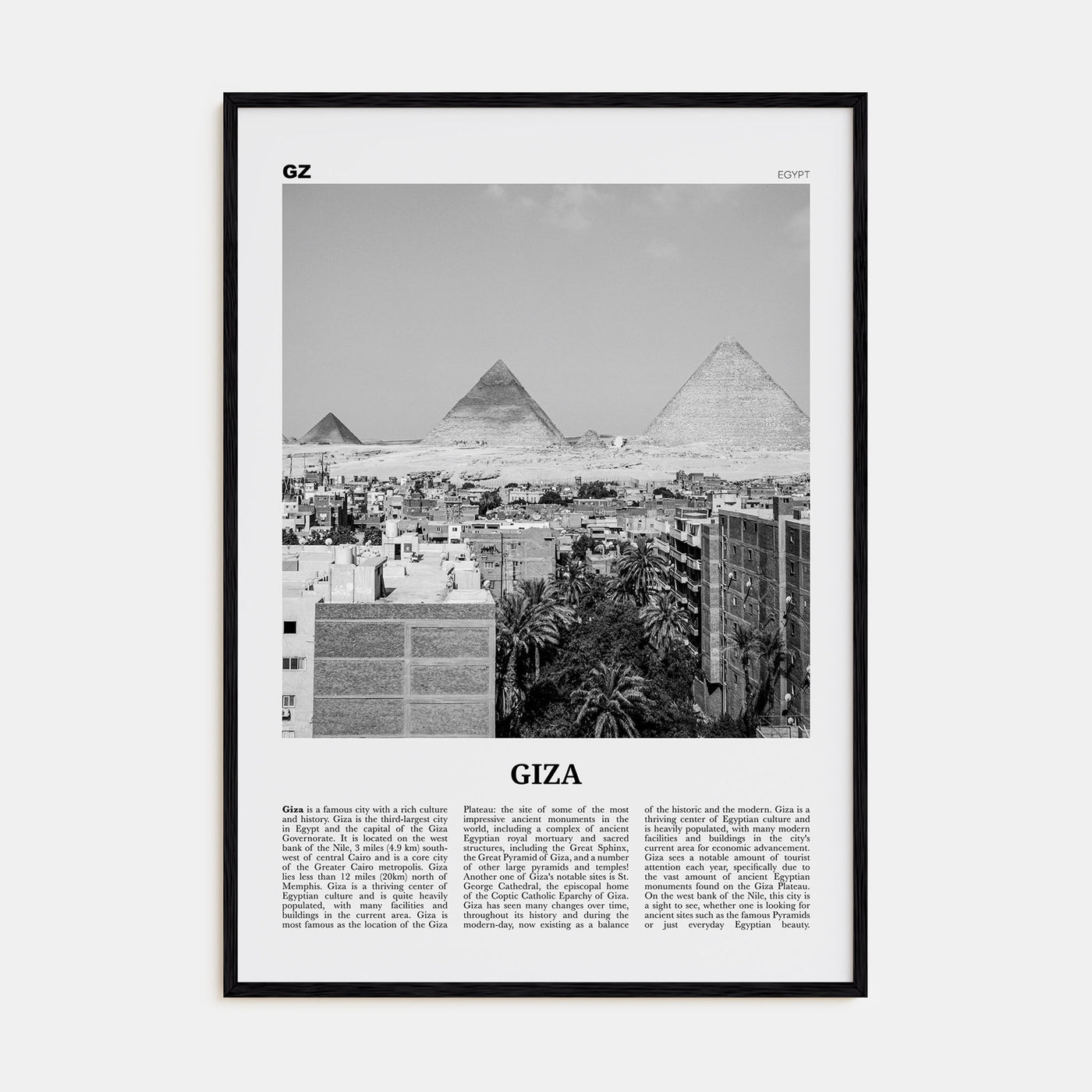 Giza Travel B&W Poster