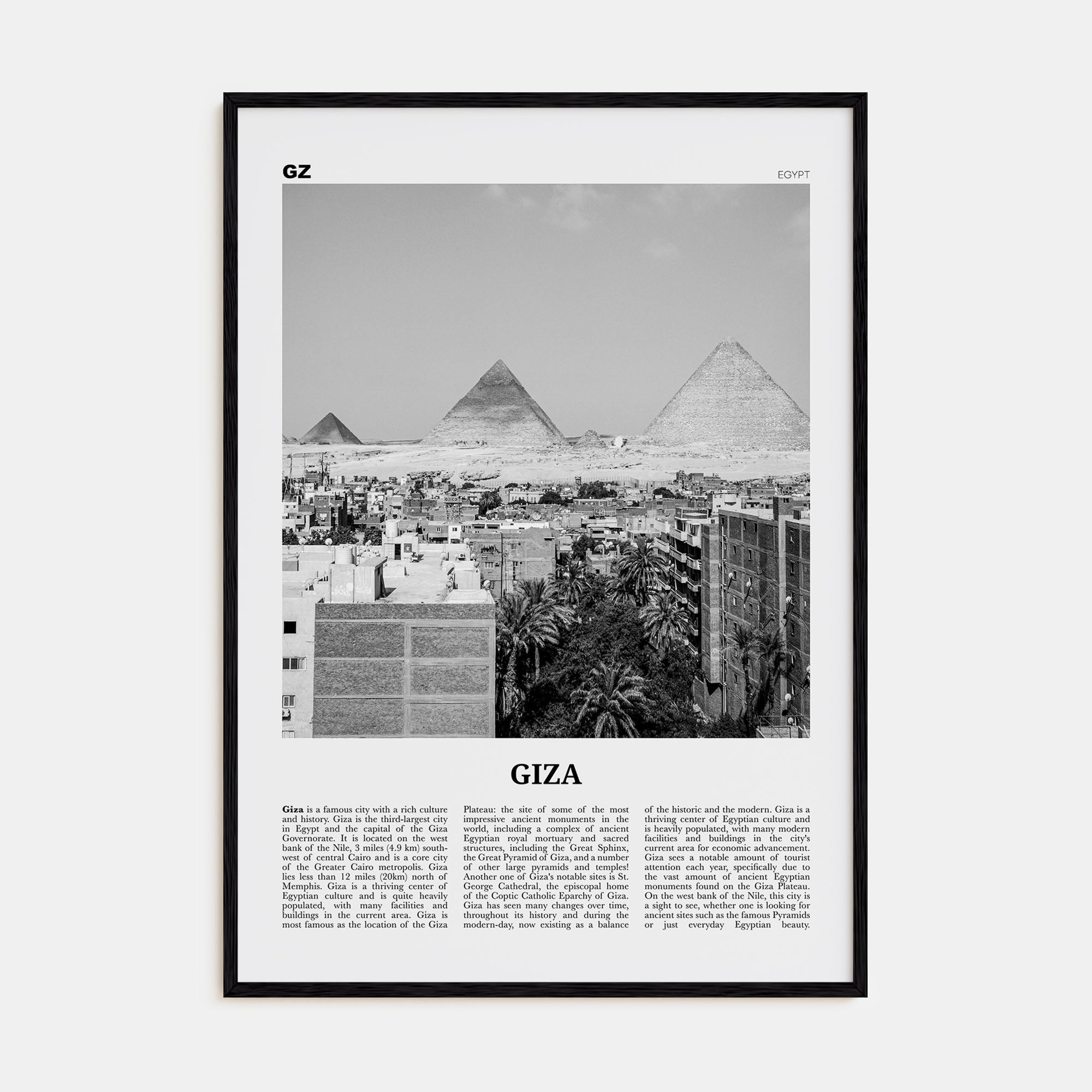 Giza Travel B&W Poster