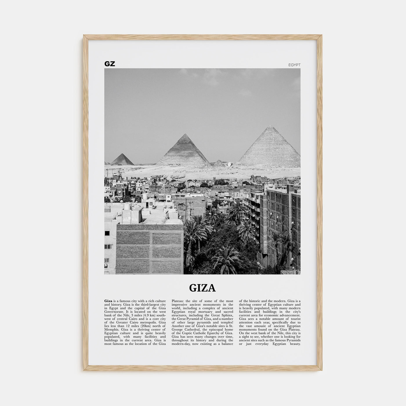 Giza Travel B&W Poster