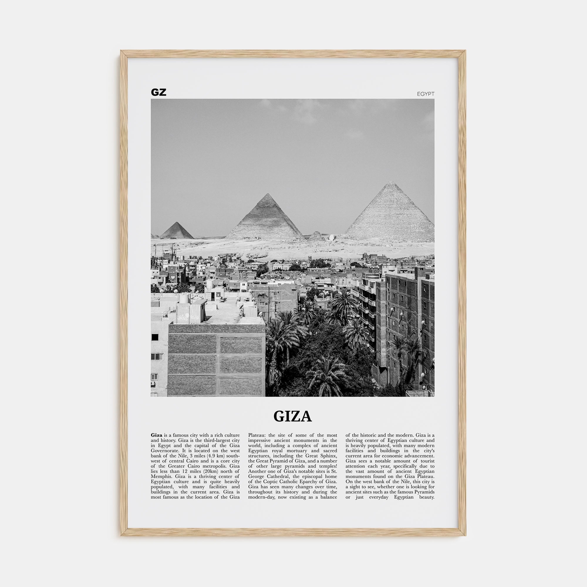 Giza Travel B&W Poster
